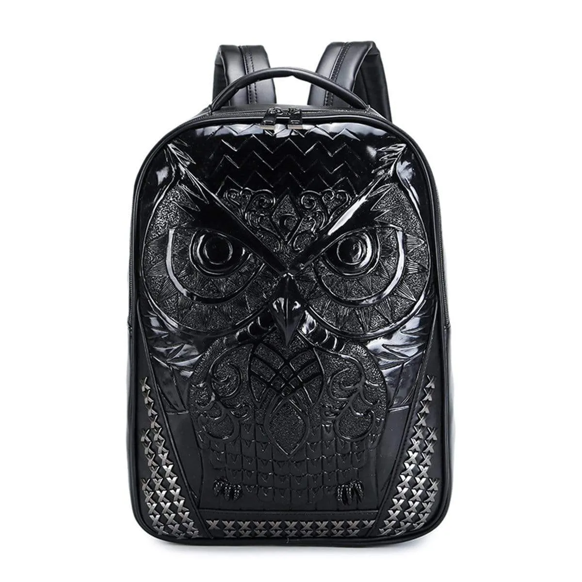 3D Backpack ,Fashion Punk Rivets Waterproof 3D Owl Backpack Laptop Computer Knapsack Bags