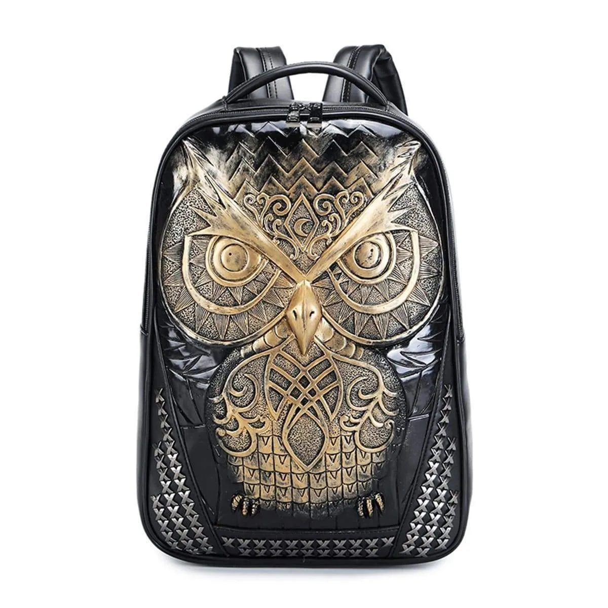 3D Backpack ,Fashion Punk Rivets Waterproof 3D Owl Backpack Laptop Computer Knapsack Bags