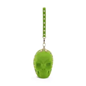 3D Skull Handle Bag ,Mini Skull Bags, Fashion 3D Skull Suede Wrist Handle Bag