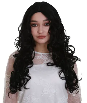 Adult Women's Black Color Curly Medium Length Trendy Wig