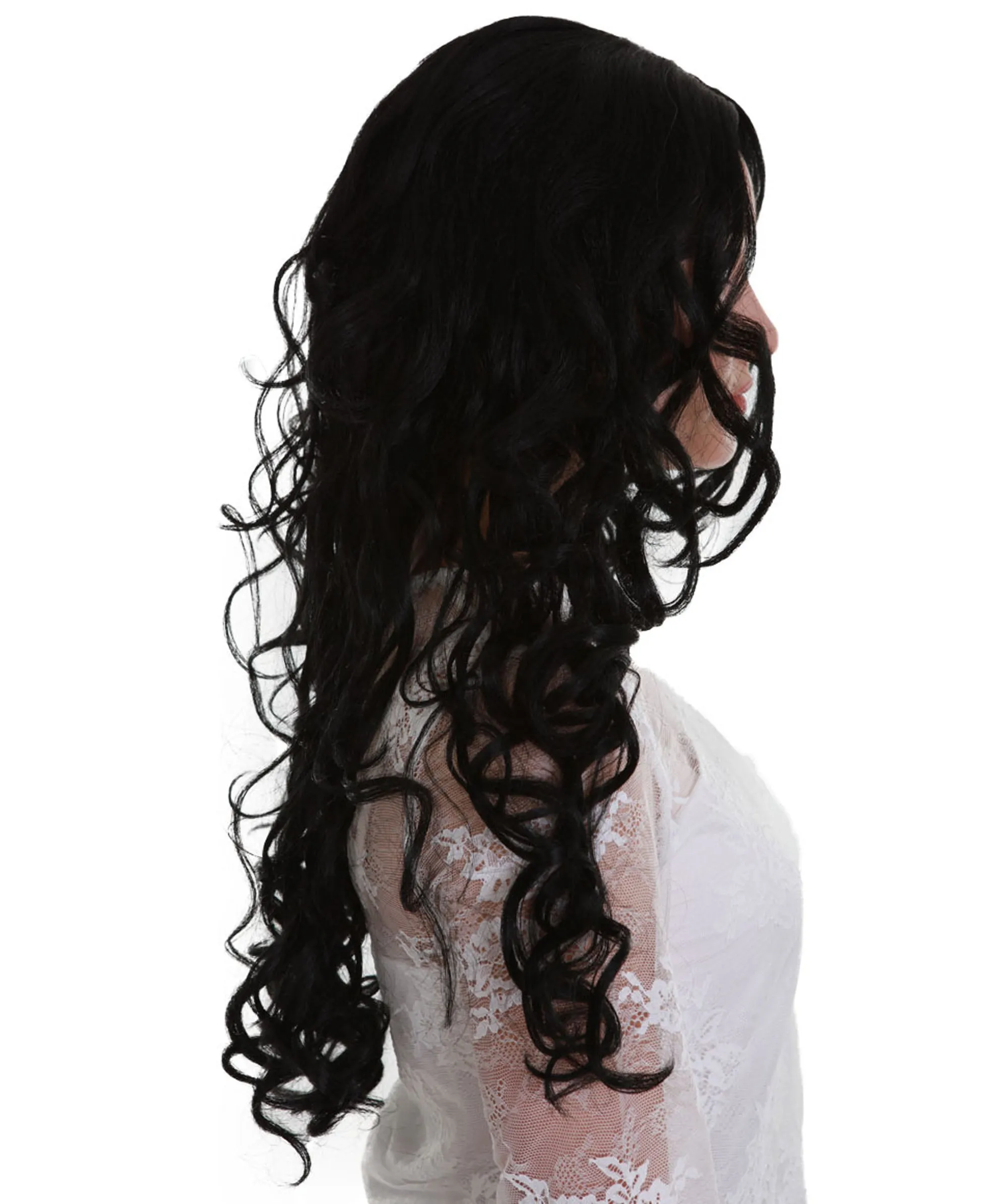 Adult Women's Black Color Curly Medium Length Trendy Wig