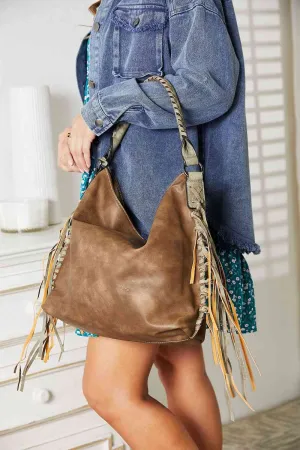 *APP EXCLUSIVE* Faux Leather Fringe Detail Shoulder Bag