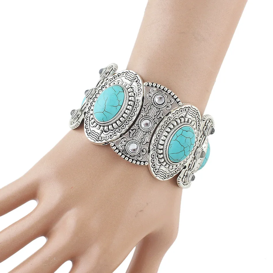 Aqua Stone Big Statement Bracelets