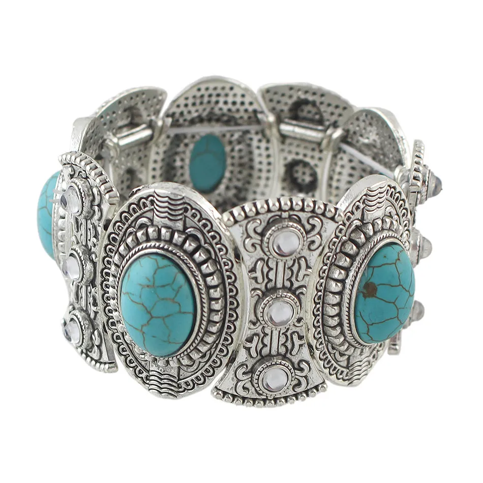 Aqua Stone Big Statement Bracelets