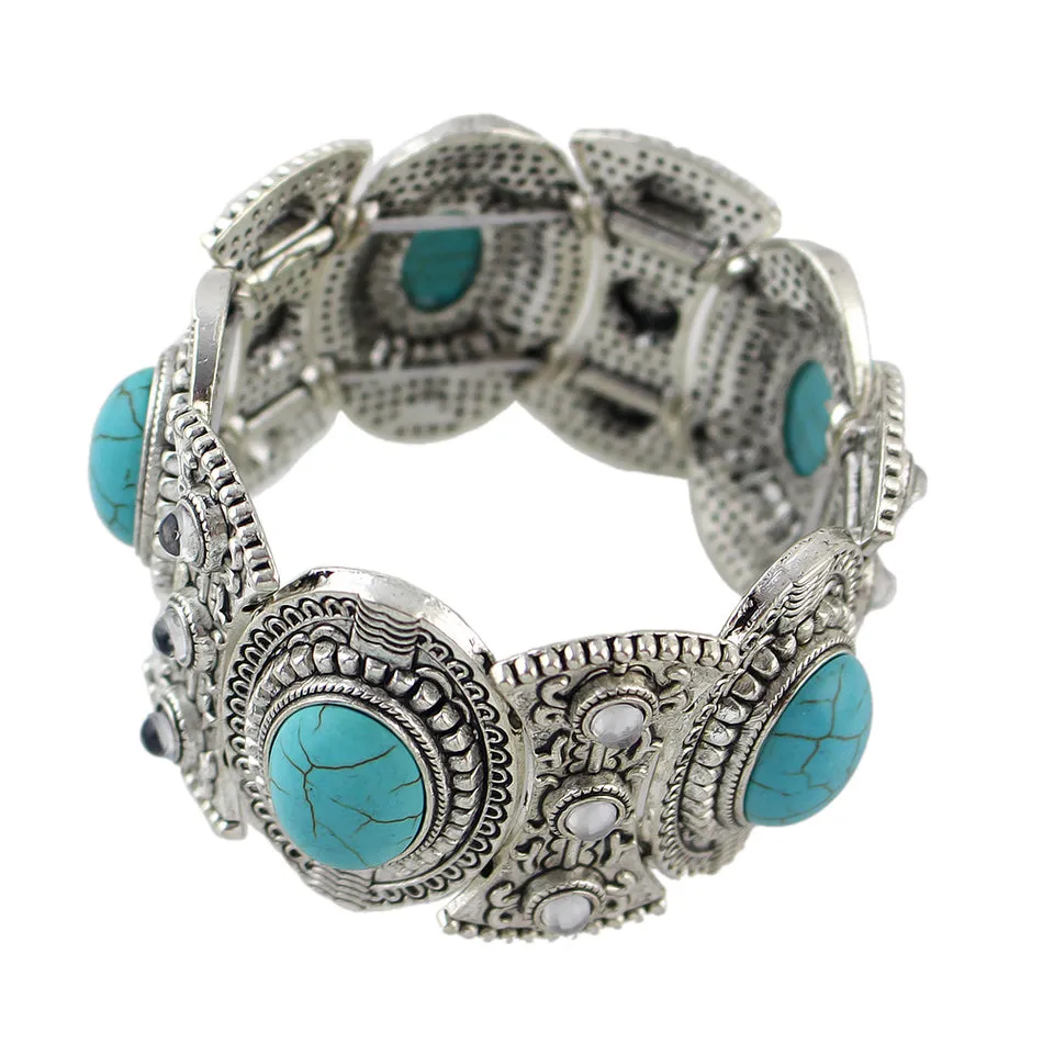 Aqua Stone Big Statement Bracelets