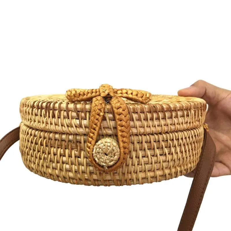 Bali Rattan Butterfly Buckle Shoulder Bag