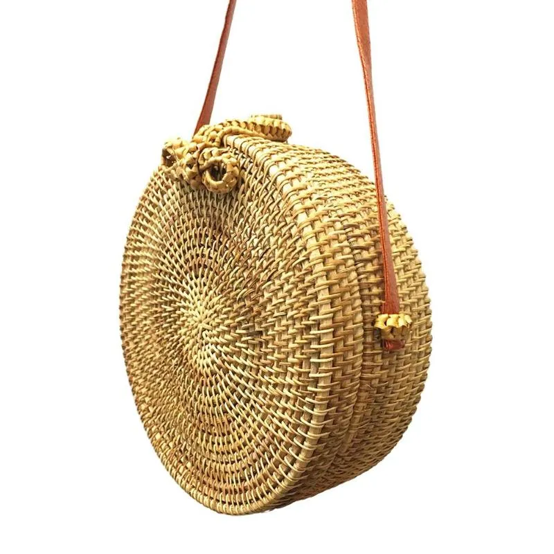 Bali Rattan Butterfly Buckle Shoulder Bag