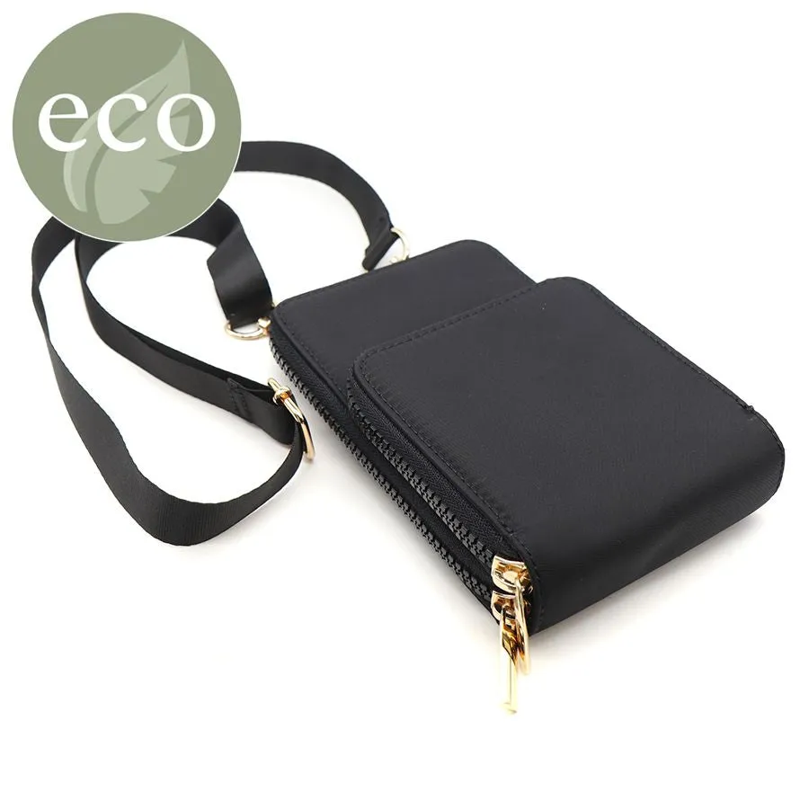 Black Recycled Nylon  Phone Bag