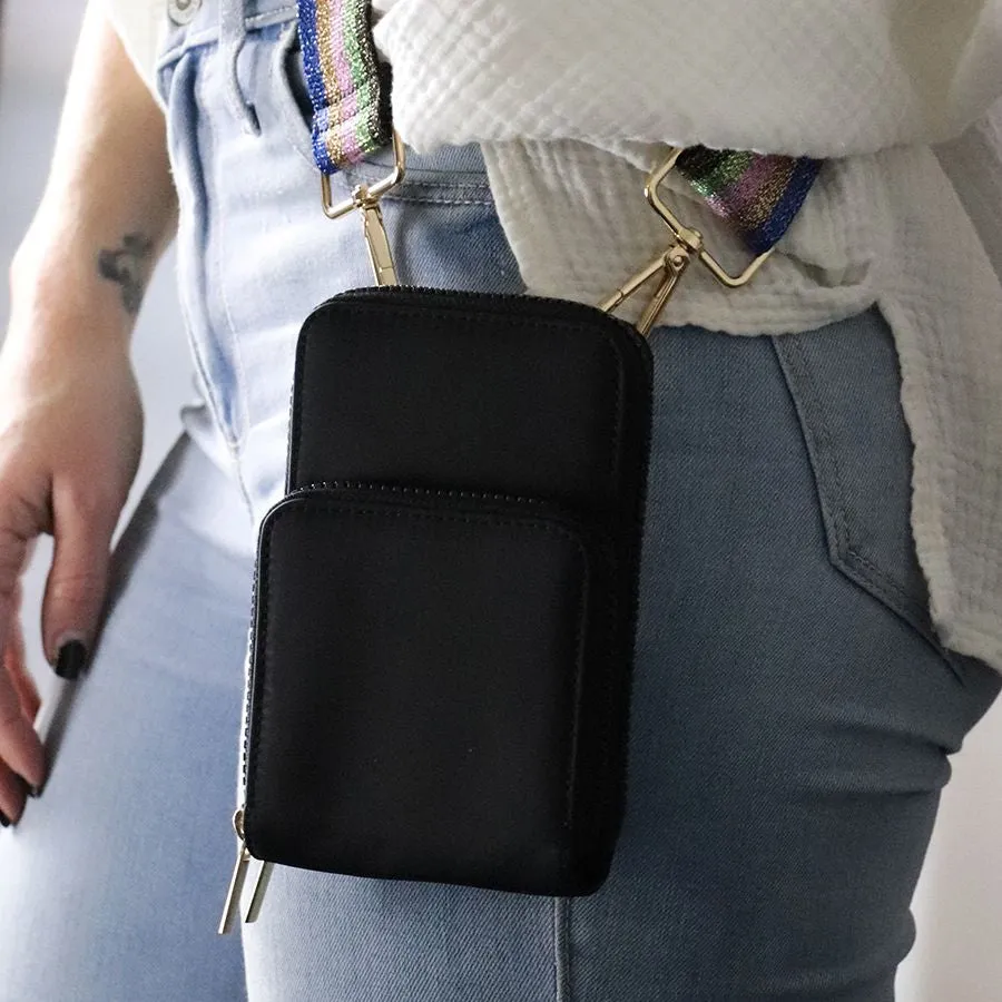 Black Recycled Nylon  Phone Bag