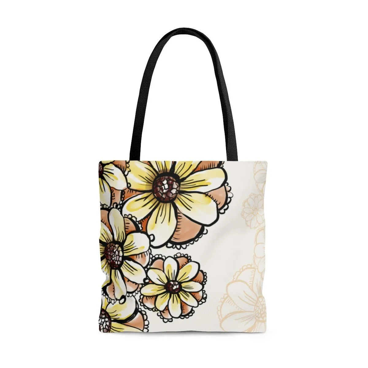 Boho Floral AOP Tote Bag