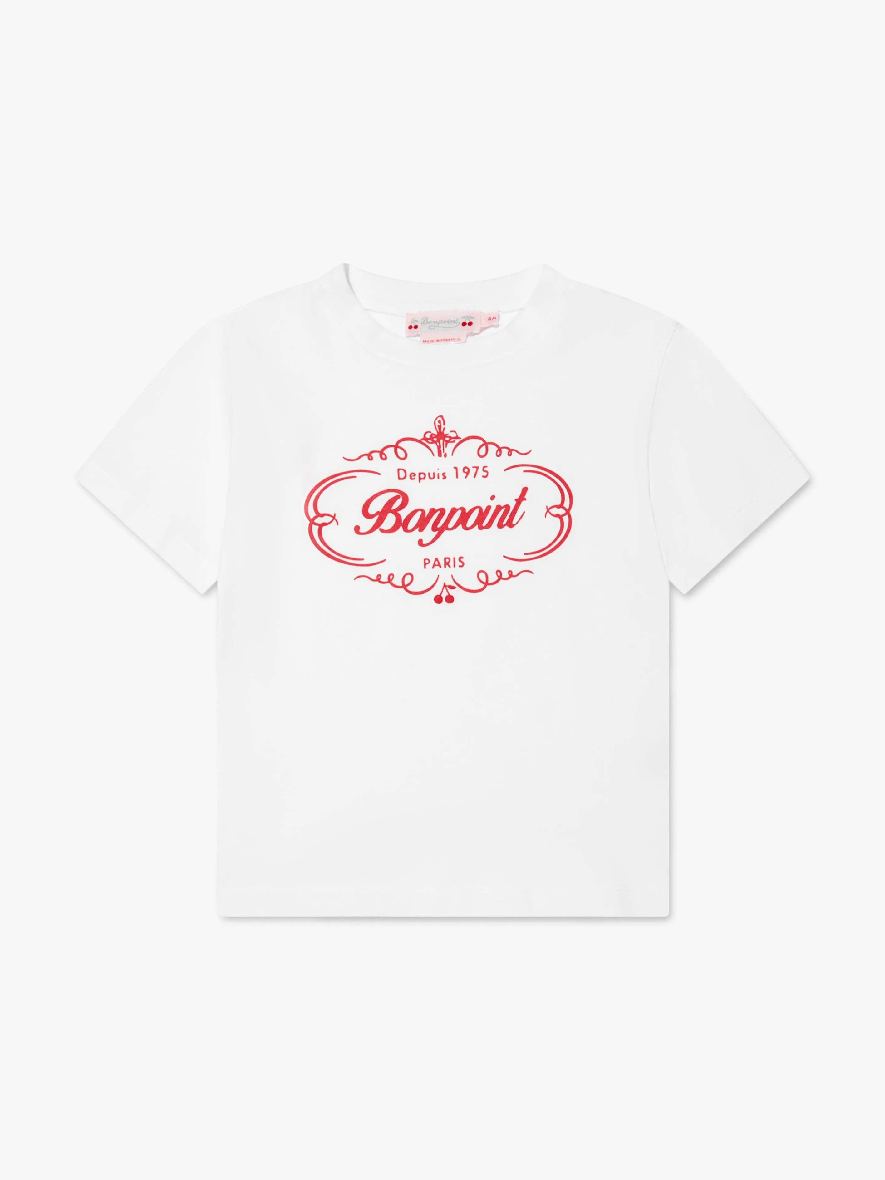 Bonpoint Girls Thida Logo T-Shirt in White