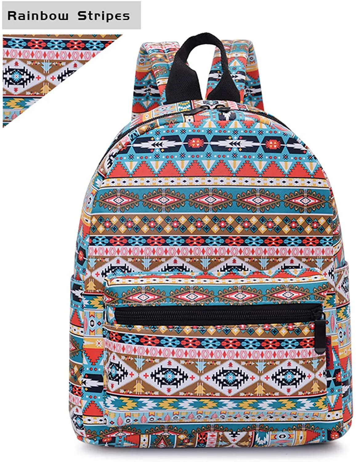 Bravo! Fashion Design Leatherette 12" Backpack (Rainbow Stripes)