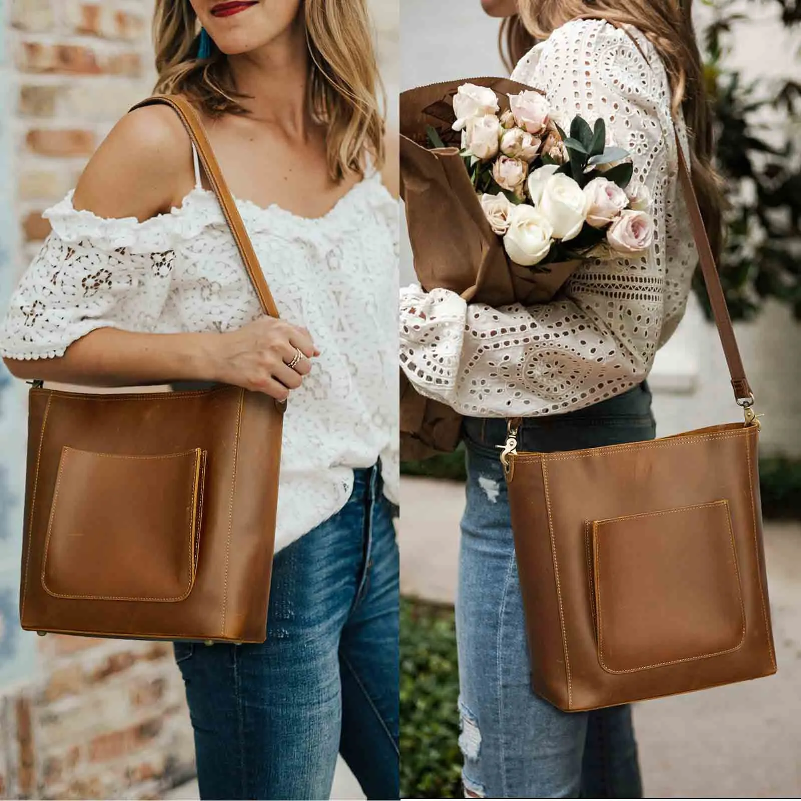 Bucket Leather Tote Bag