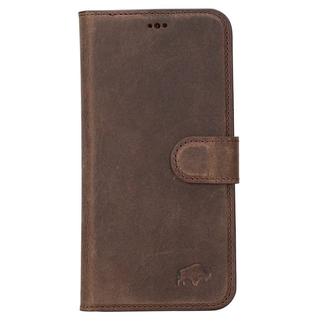 Carter iPhone 16 Pro Max Wallet Case, Distressed Coffee