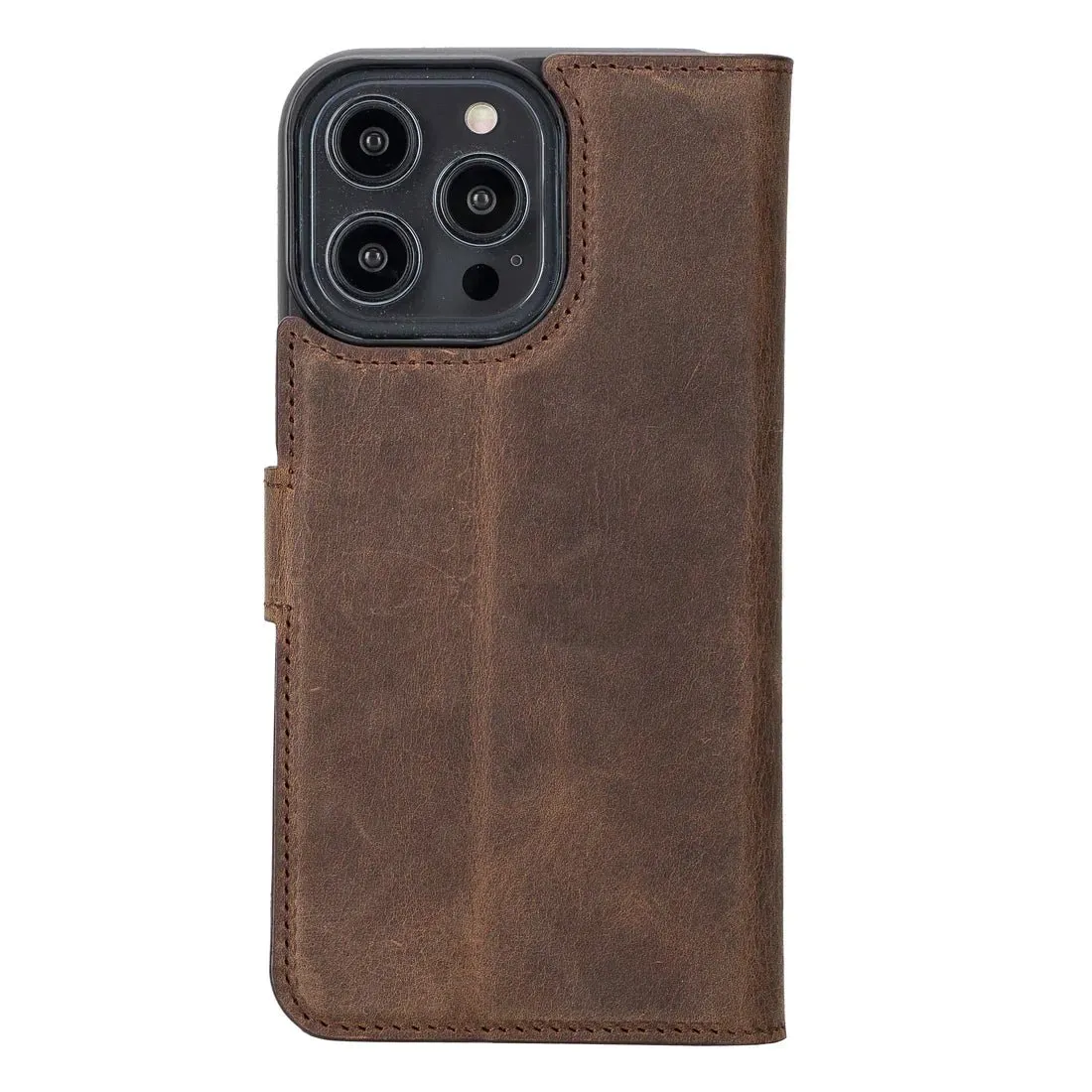 Carter iPhone 16 Pro Max Wallet Case, Distressed Coffee