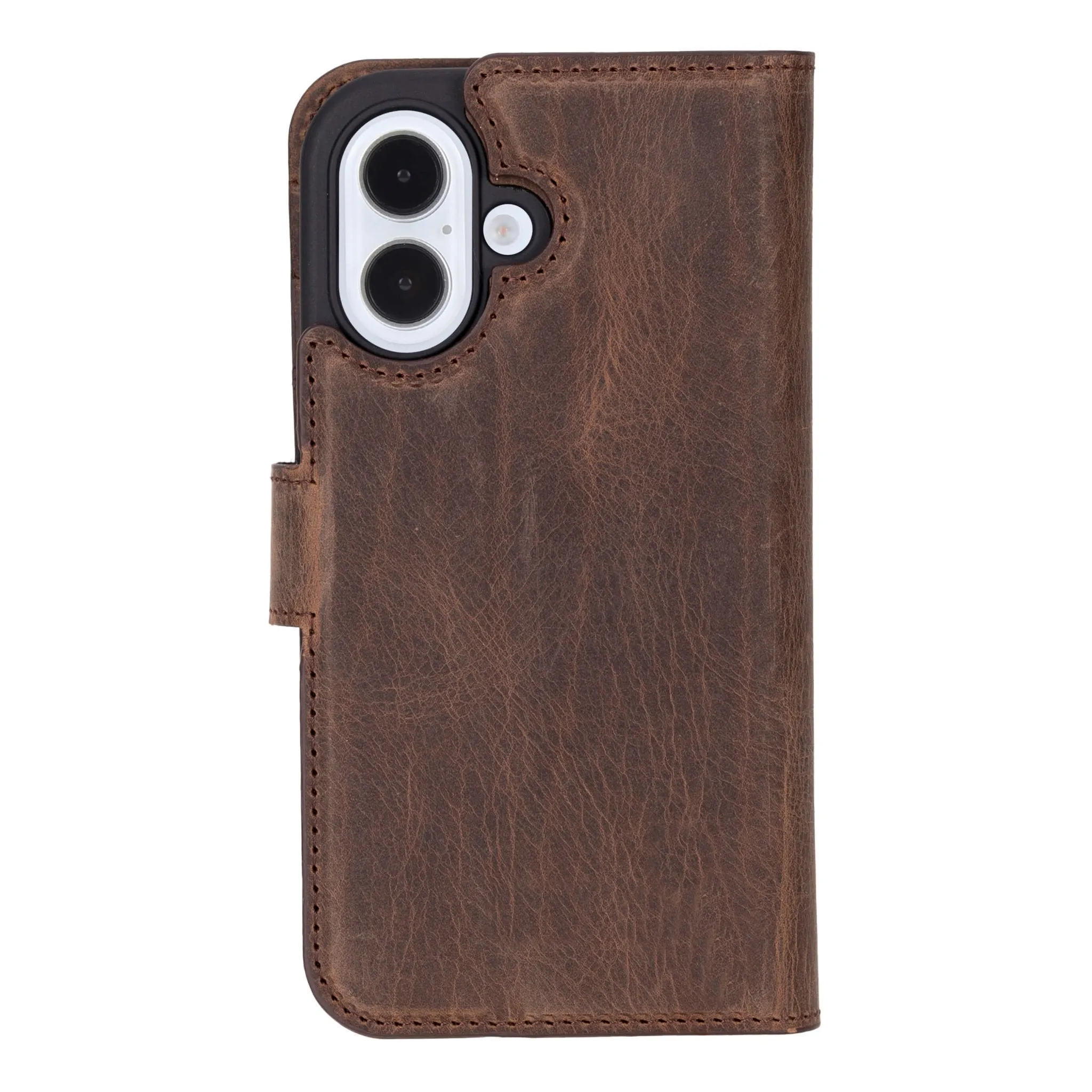 Carter iPhone 16 Wallet Case, Distressed Coffee