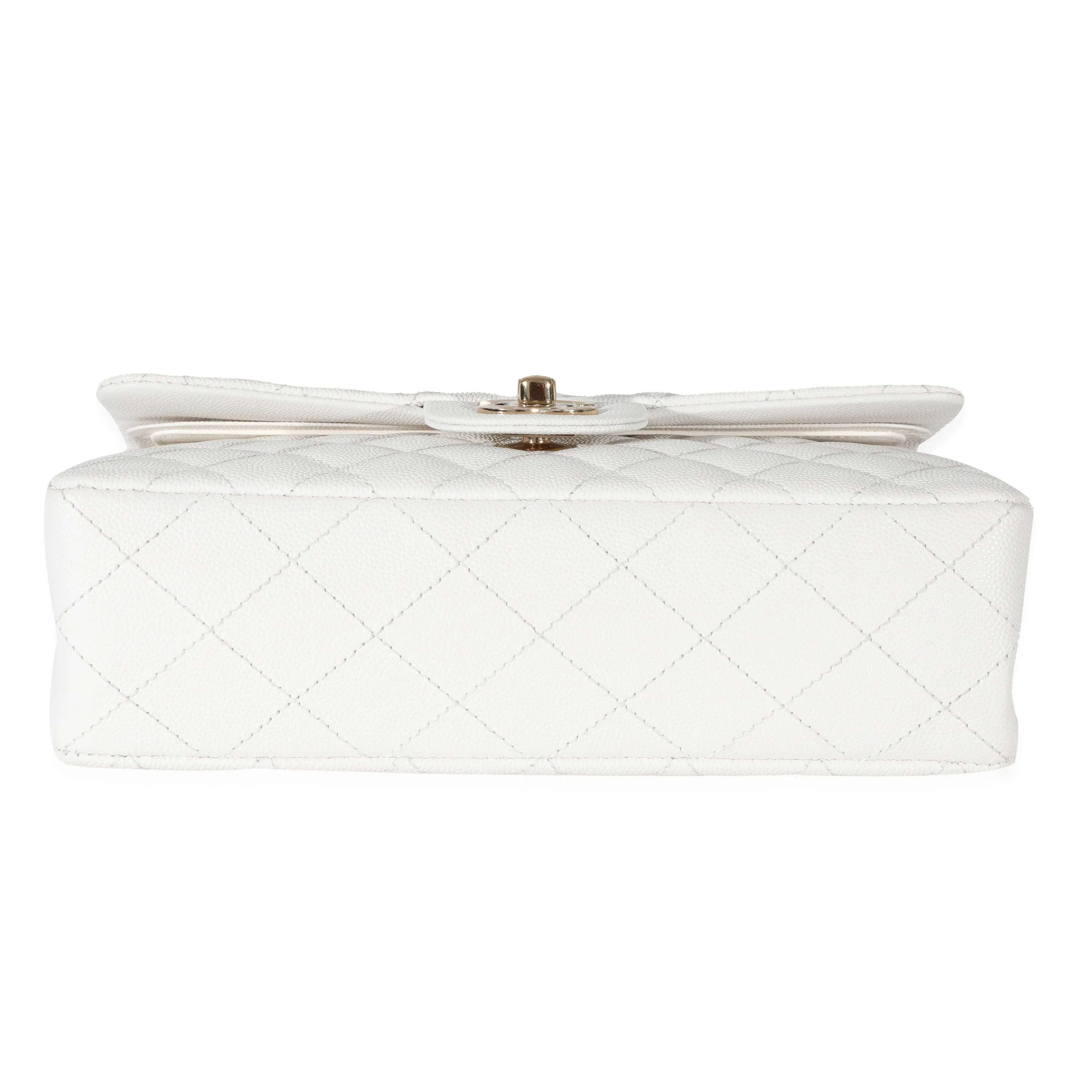 Chanel 23C White Caviar Small Classic Double Flap Bag