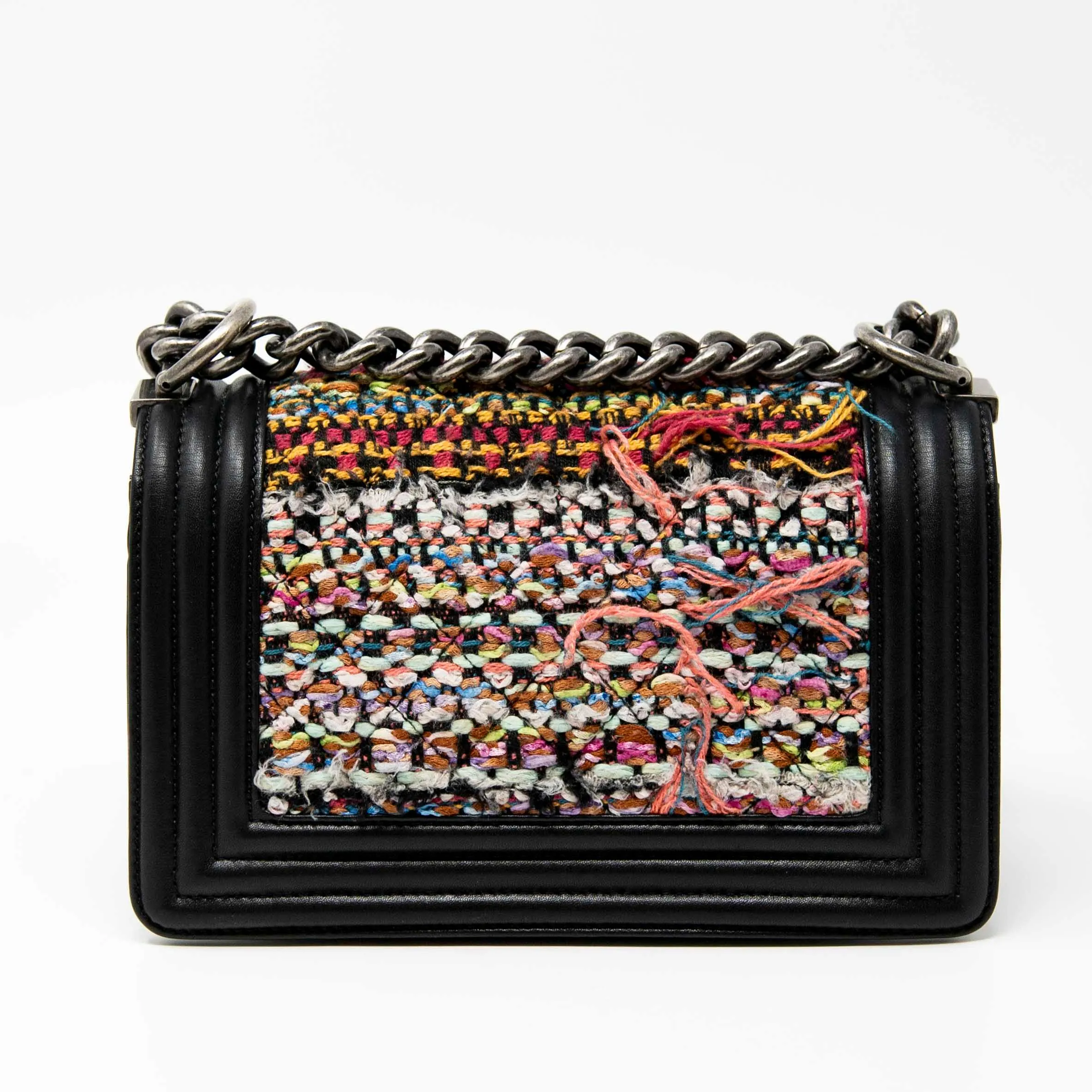 Chanel Multicolour Tweed Small Boy Bag