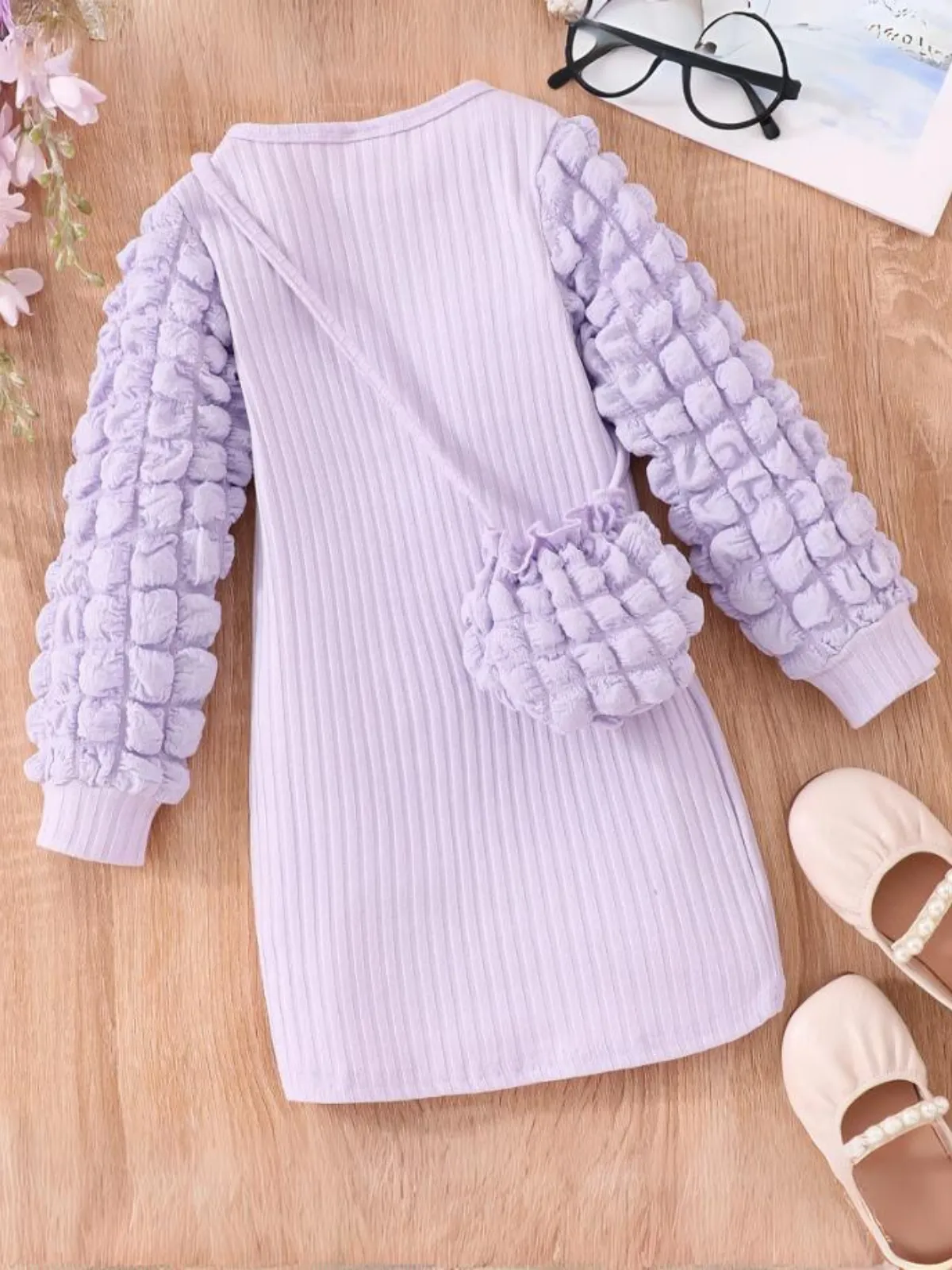 Chic and Cozy Puff Sleeve Sweater Dress Set