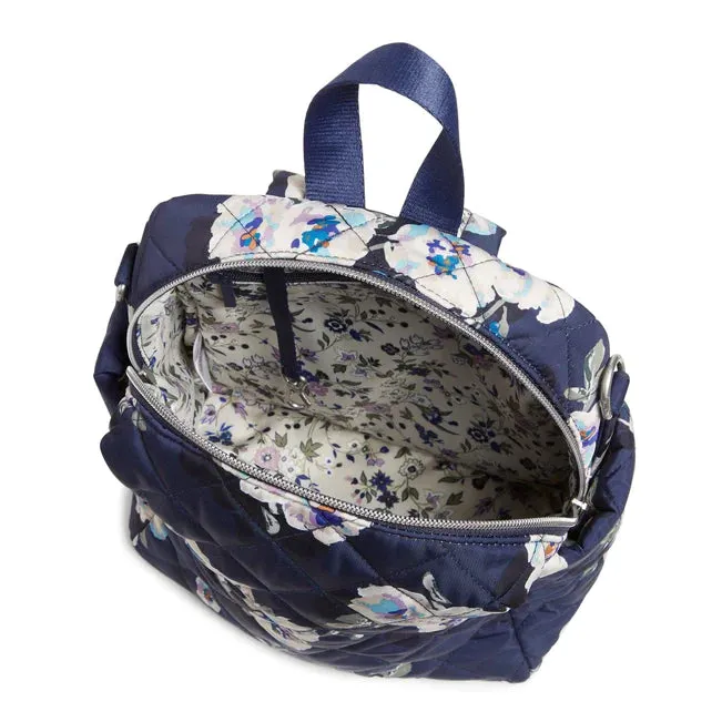 Convertible Small Backpack - Blooms and Branches Navy