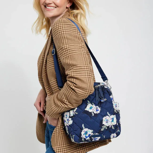 Convertible Small Backpack - Blooms and Branches Navy