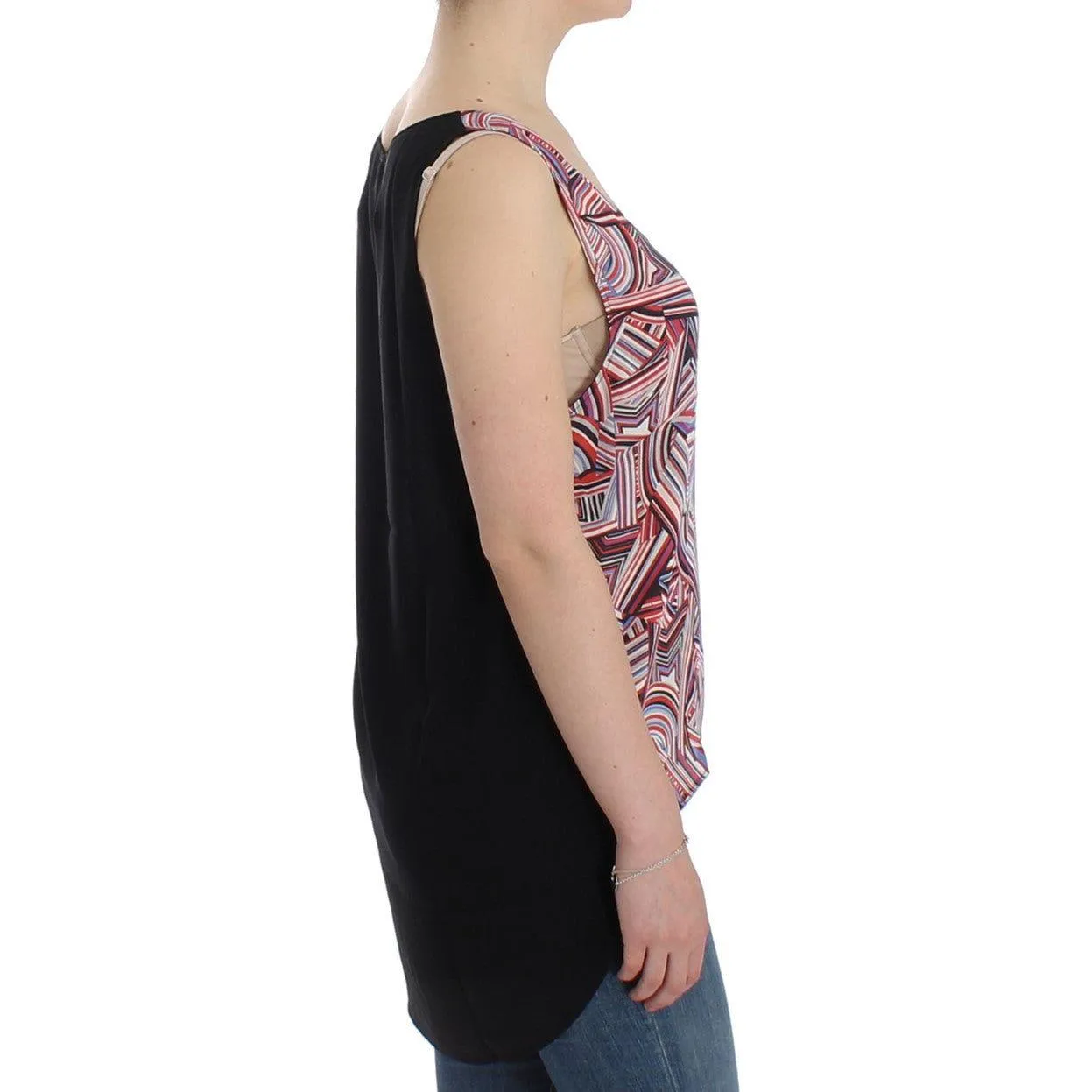 Costume National Chic Multicolor Sleeveless Top