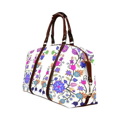 Floral Beadwork Seven Clans White Classic Travel Bag