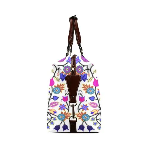 Floral Beadwork Seven Clans White Classic Travel Bag