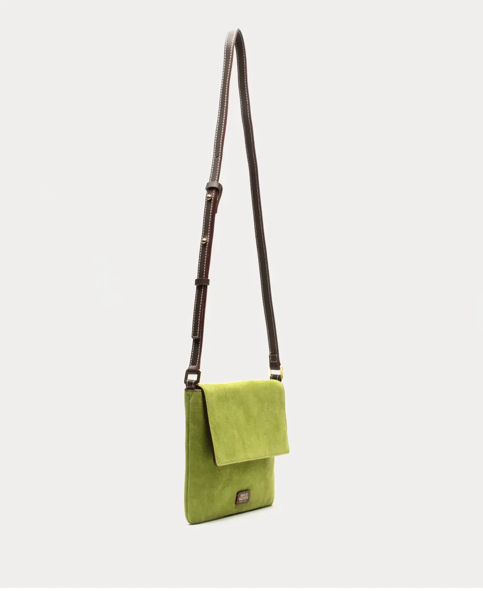 Frances Valentine Maggie Crossbody Suede Green