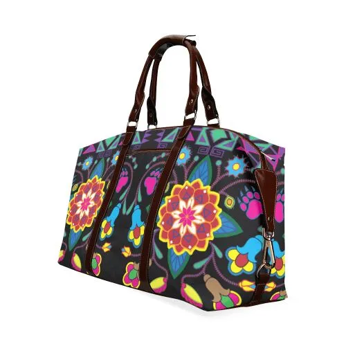 Geometric Floral Winter-Black Classic Travel Bag