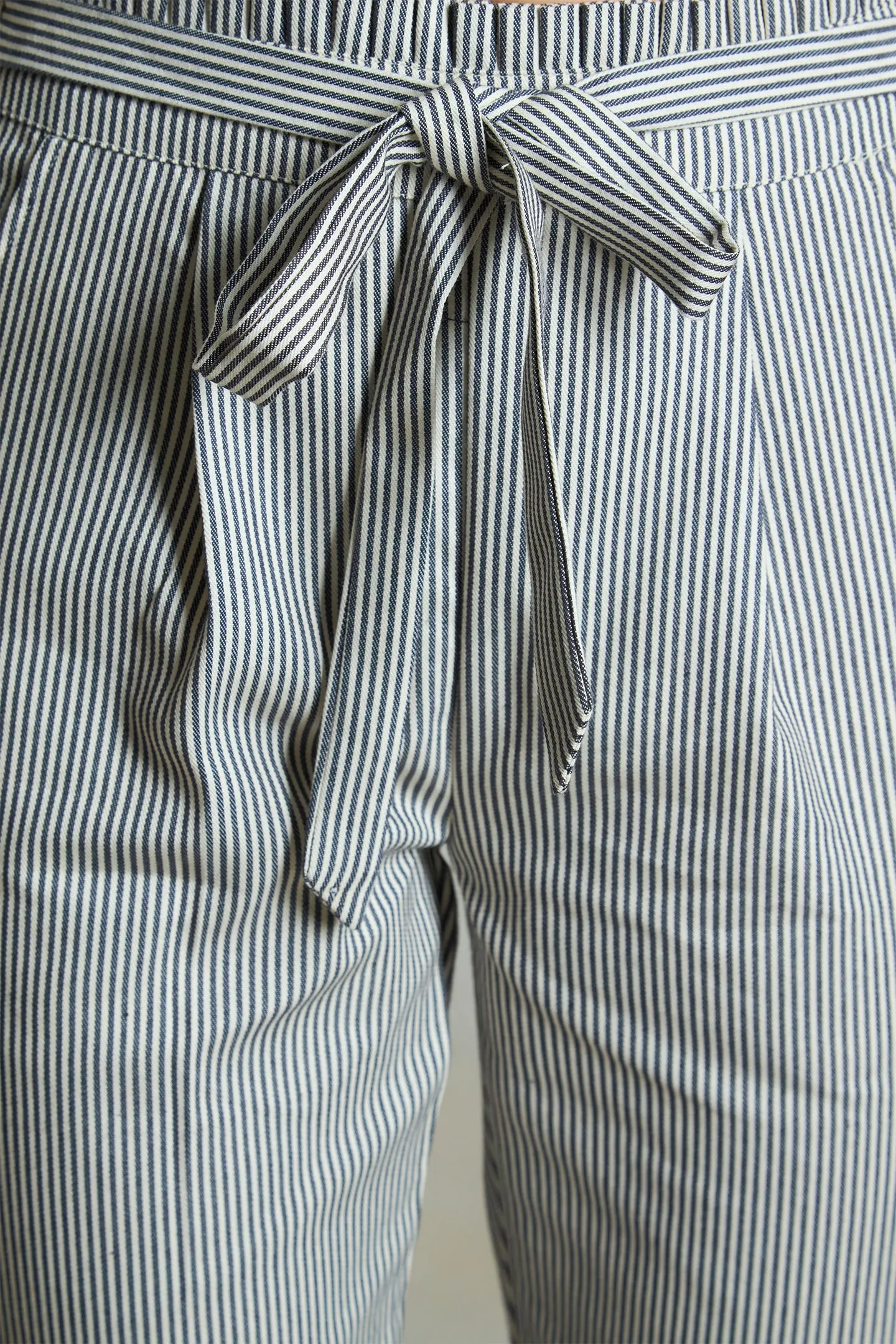 Geri|Striped Cotton Trousers