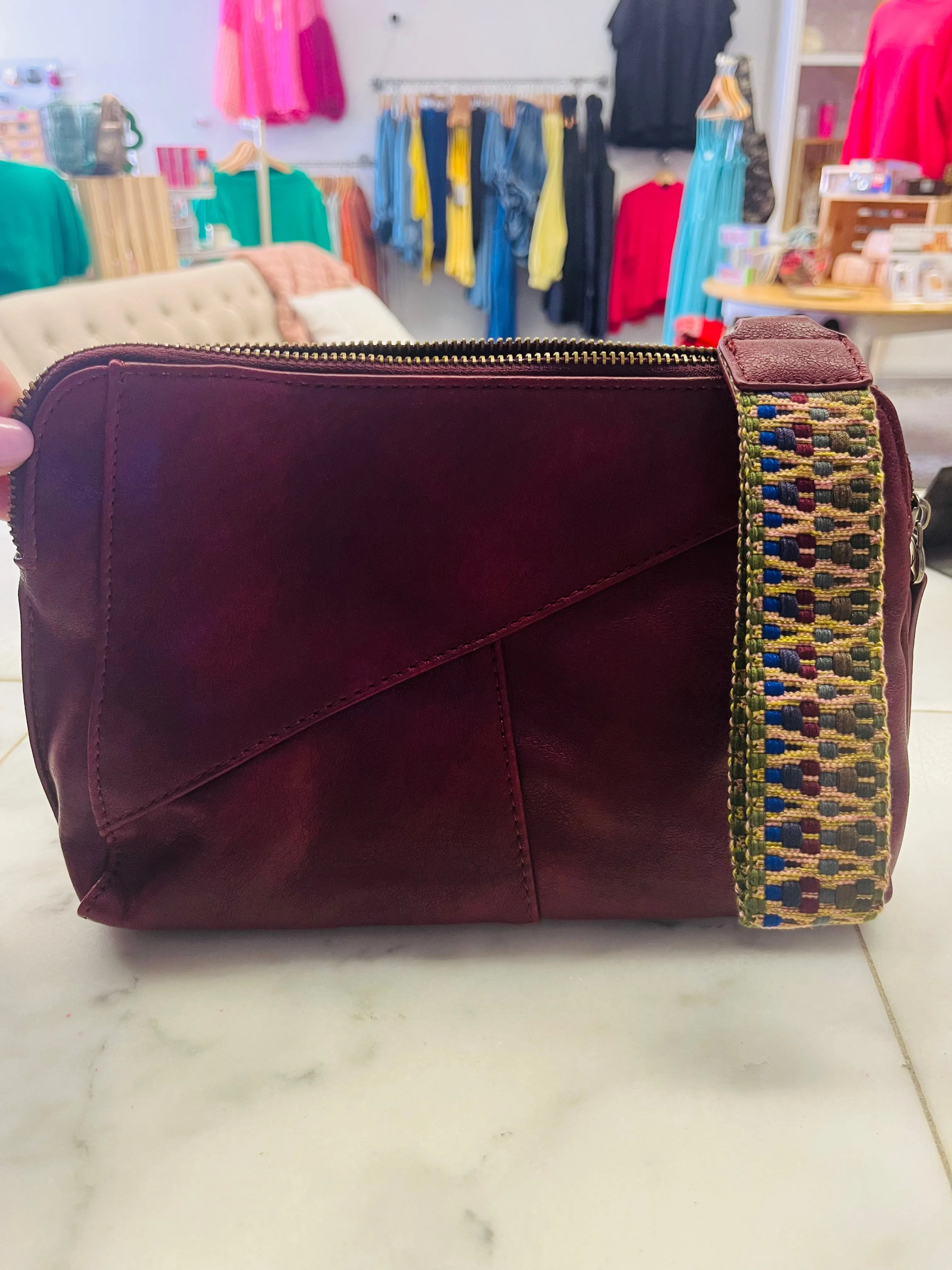 Gigi Crossbody with woven wristlet -5 colors