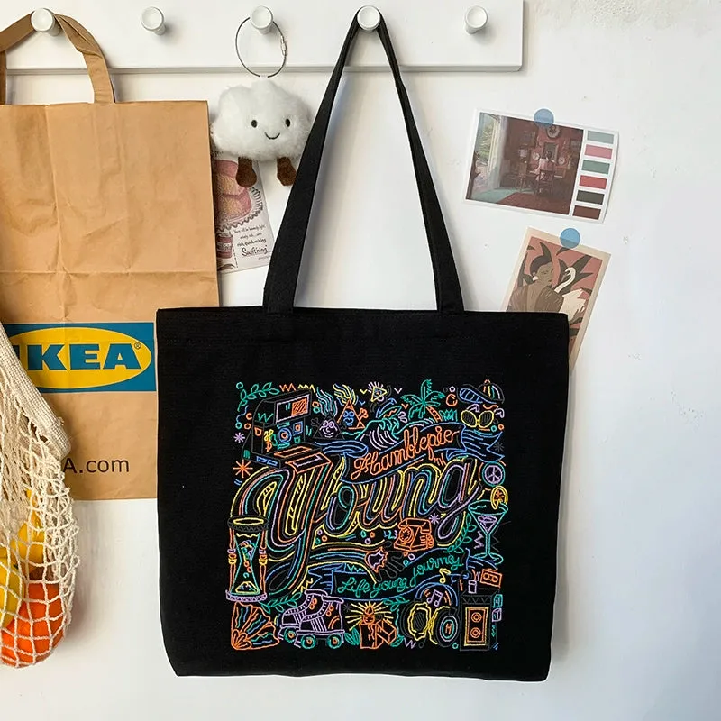 Heavy Industry Embroidered Canvas Bag