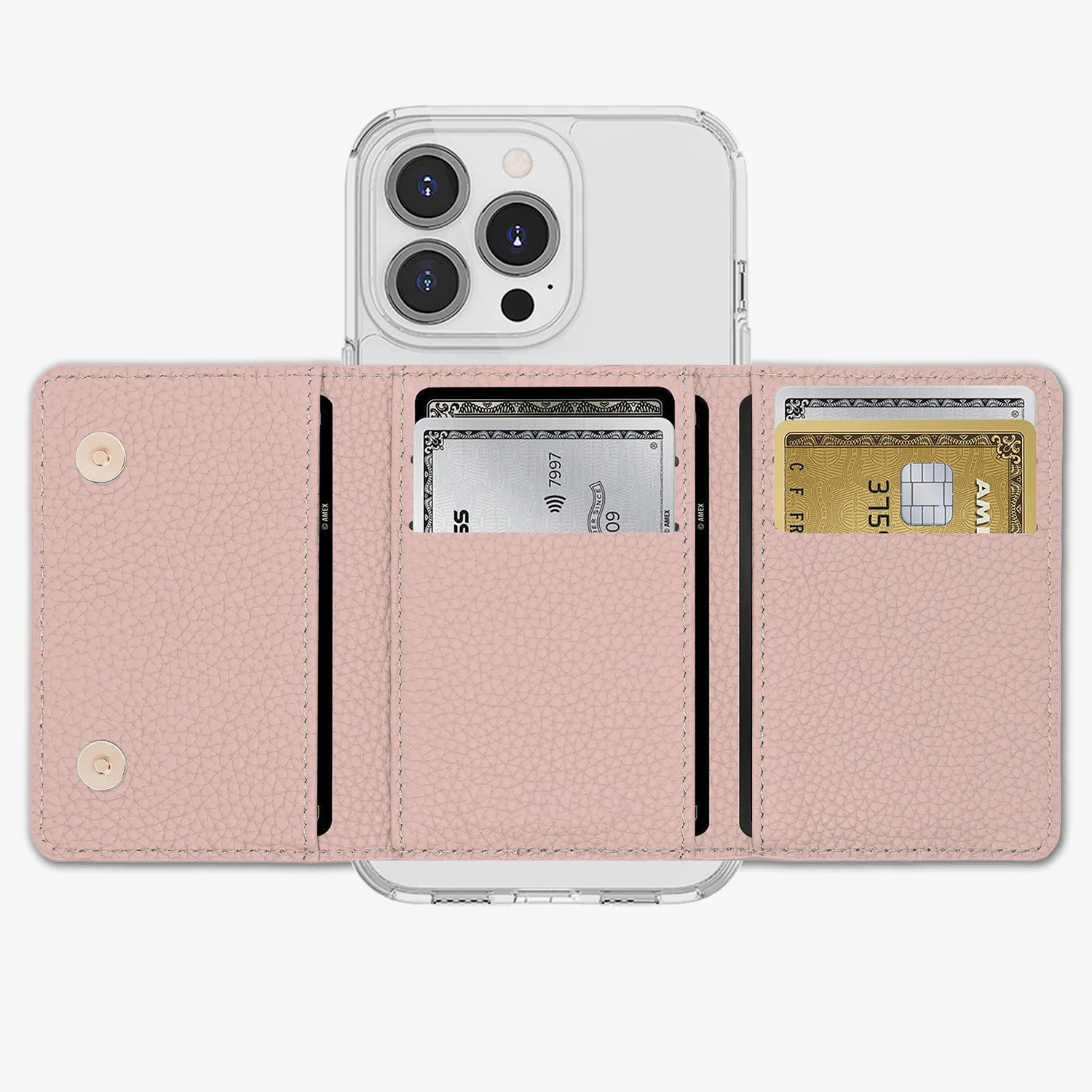 iPhone 14 Pro HD Clear Case with MagSafe Trifold Wallet Set