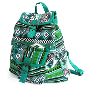 Jacquard Bag - Teal Backpack | Stylish & Functional Travel Companion