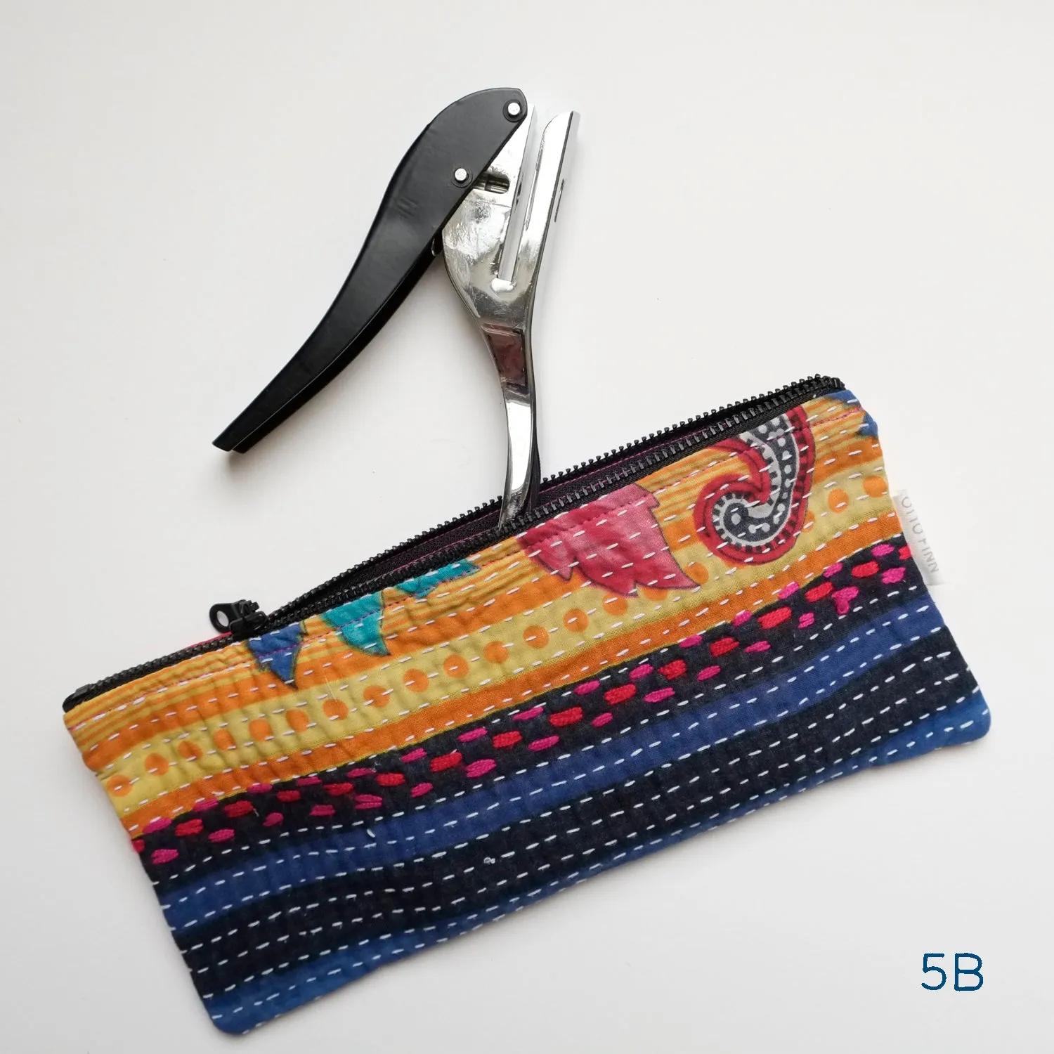 Kantha Scrap Flat Zip Pouch (14 available)