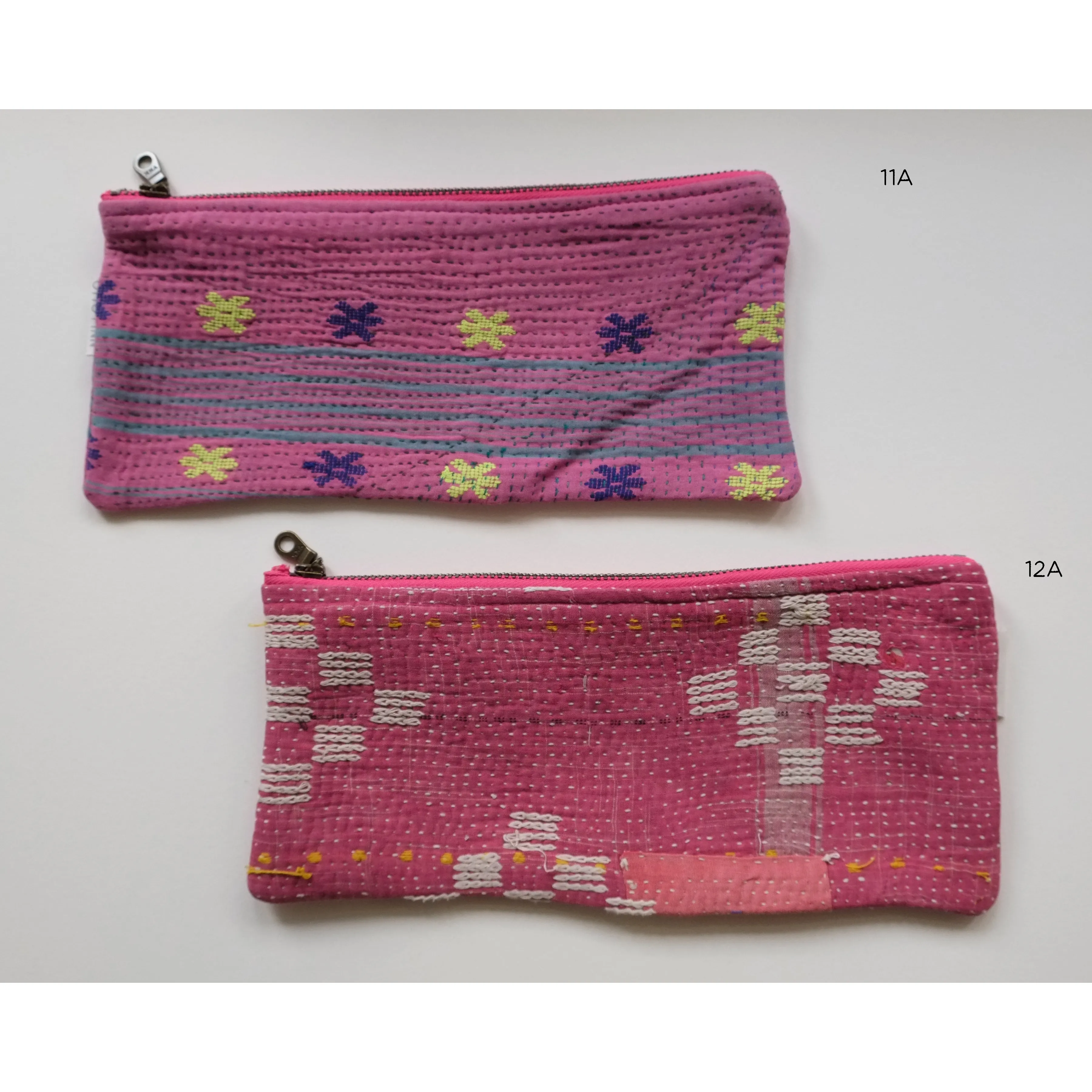 Kantha Scrap Flat Zip Pouch (14 available)