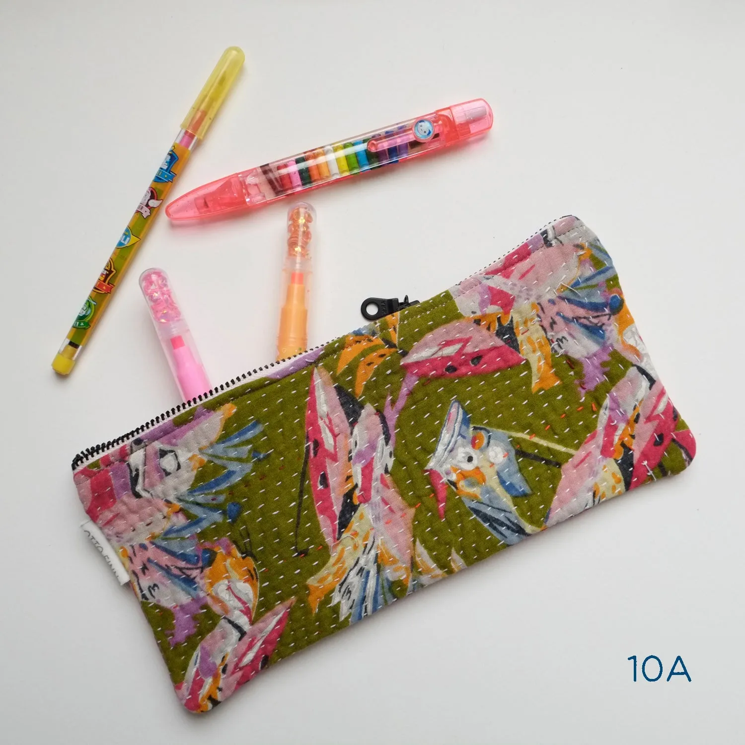 Kantha Scrap Flat Zip Pouch (14 available)