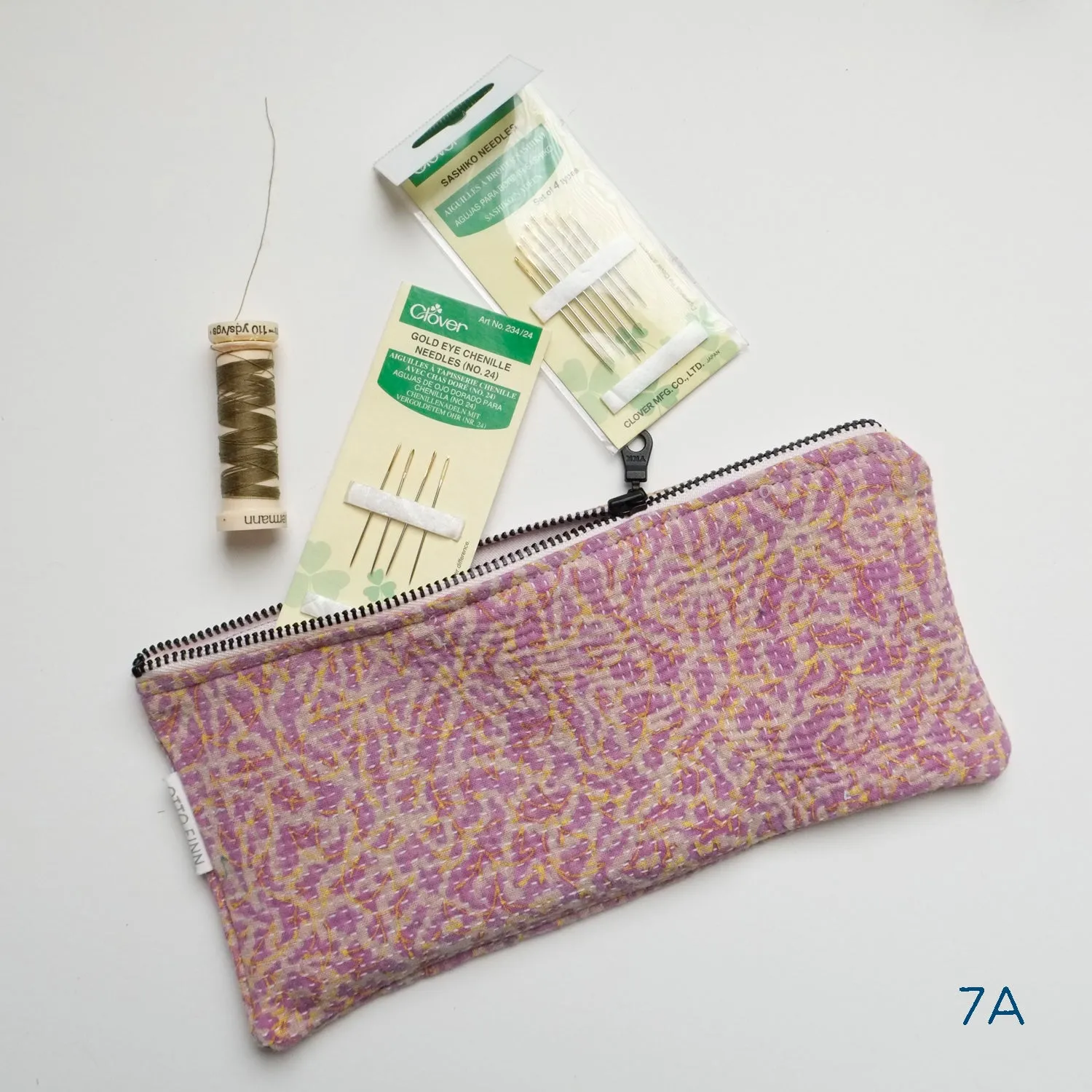 Kantha Scrap Flat Zip Pouch (14 available)