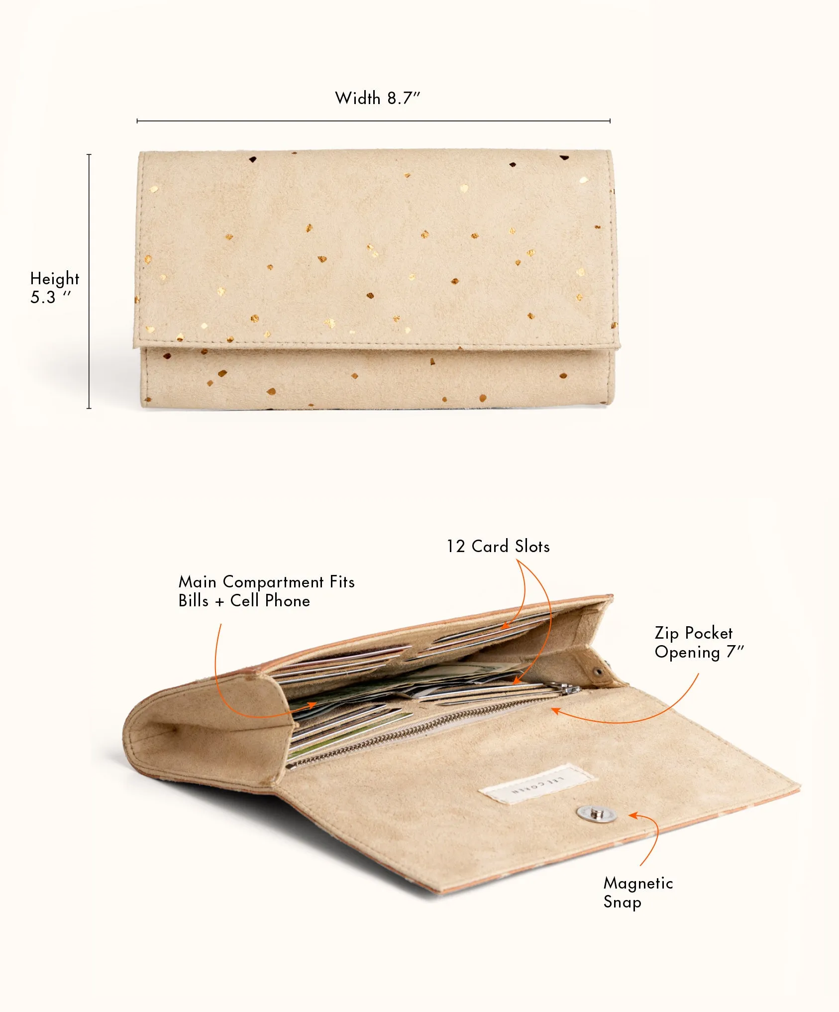 Large Minimal Wallet, Confetti Sand