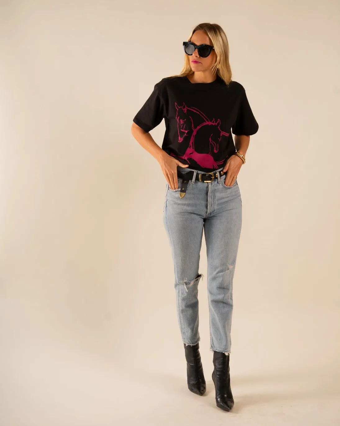 Marlie Tee Horses Embrace Black