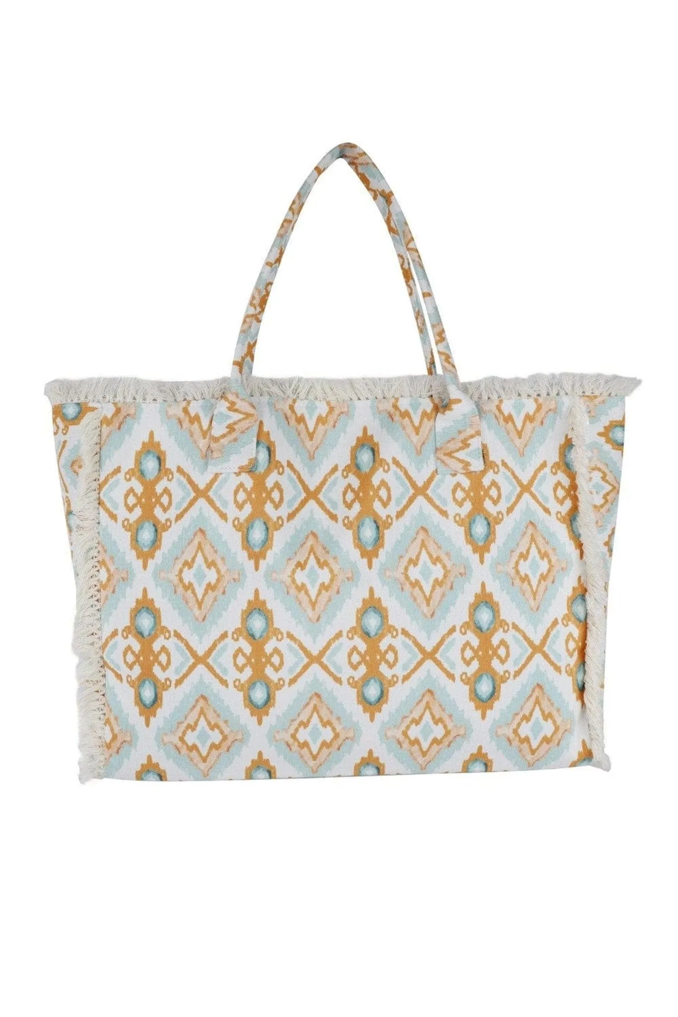 MB0202 Delilah Boho Pattern Fringe Tote Bag