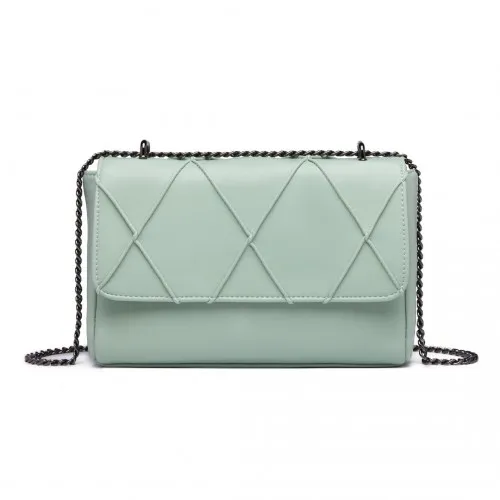 Miss Lulu Rhombus Flap Chain Shoulder Bag - Green | Stylish & Practical