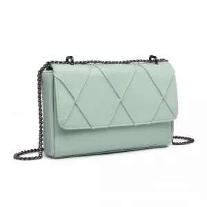 Miss Lulu Rhombus Flap Chain Shoulder Bag - Green | Stylish & Practical