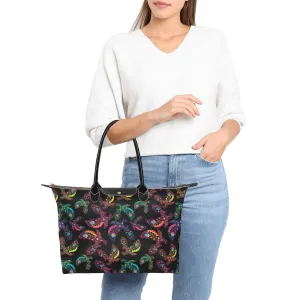 Neon Floral Eagles Single-Shoulder Lady Handbag