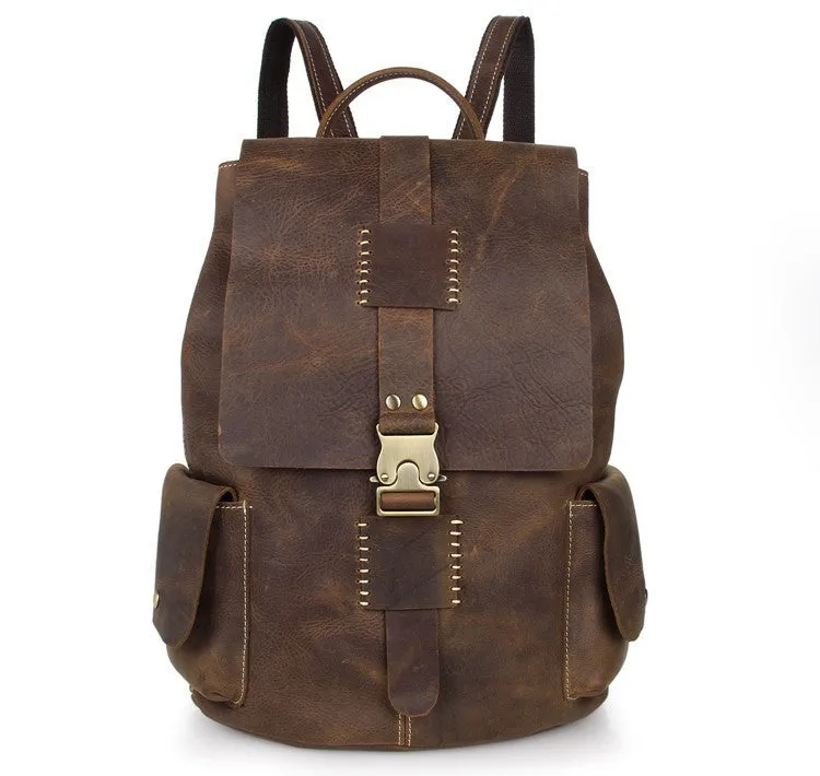 New arrival Classic vintage high-end genuine leather Travel Backpacks