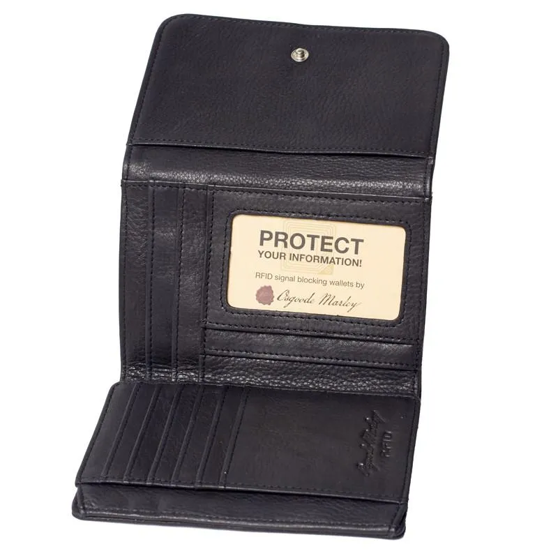 Osgoode Marley Women's Leather RFID Blocking Tri-Fold Snap Wallet