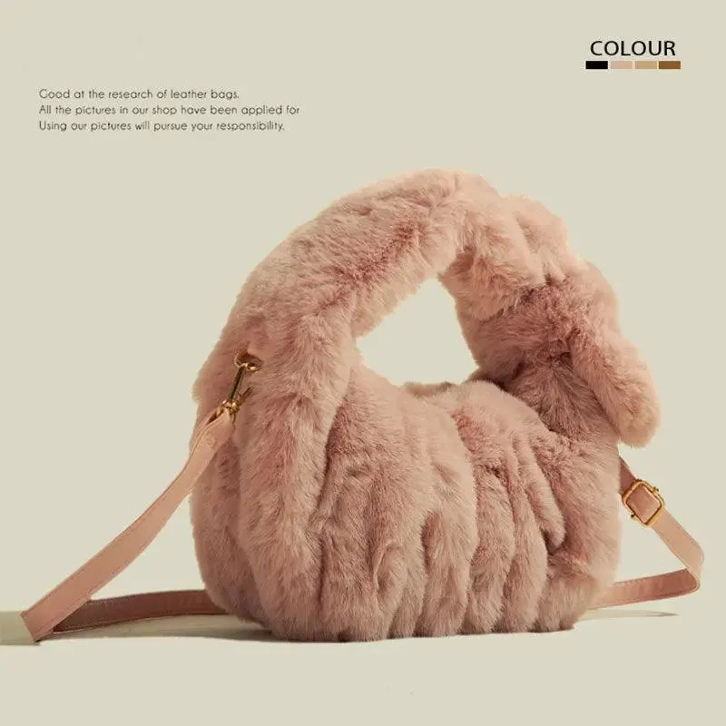 Plush Faux Fur Crossbody Bag