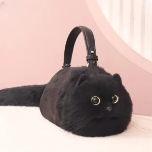 Realistic Cat Handmade Shoulder Bag