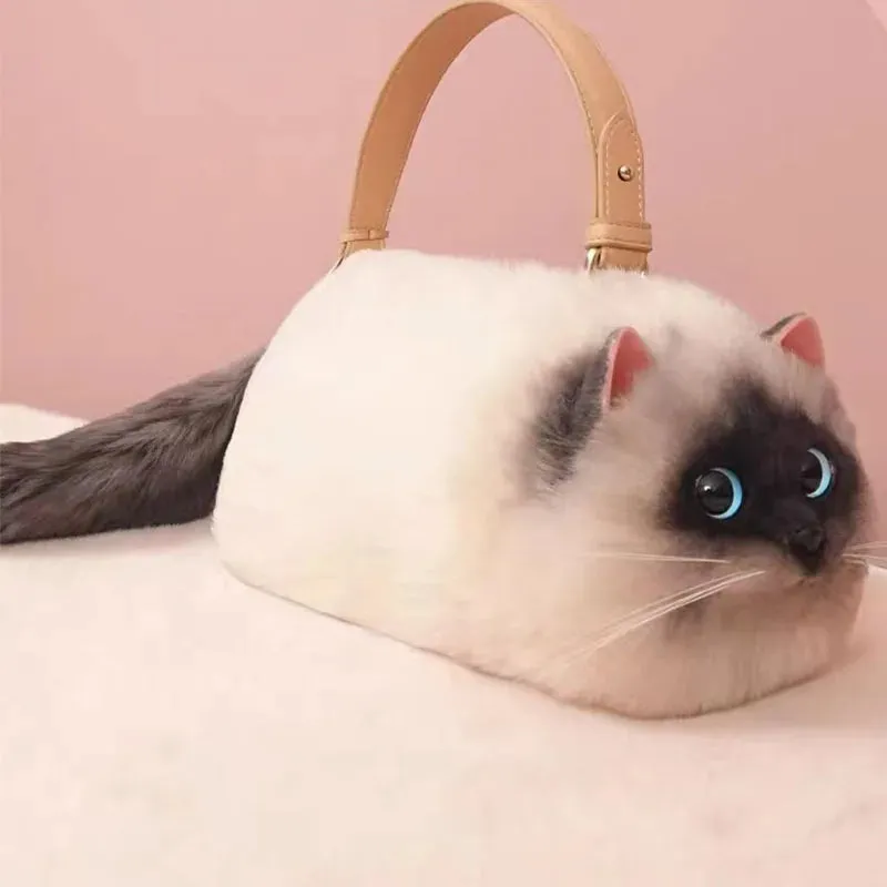 Realistic Cat Handmade Shoulder Bag